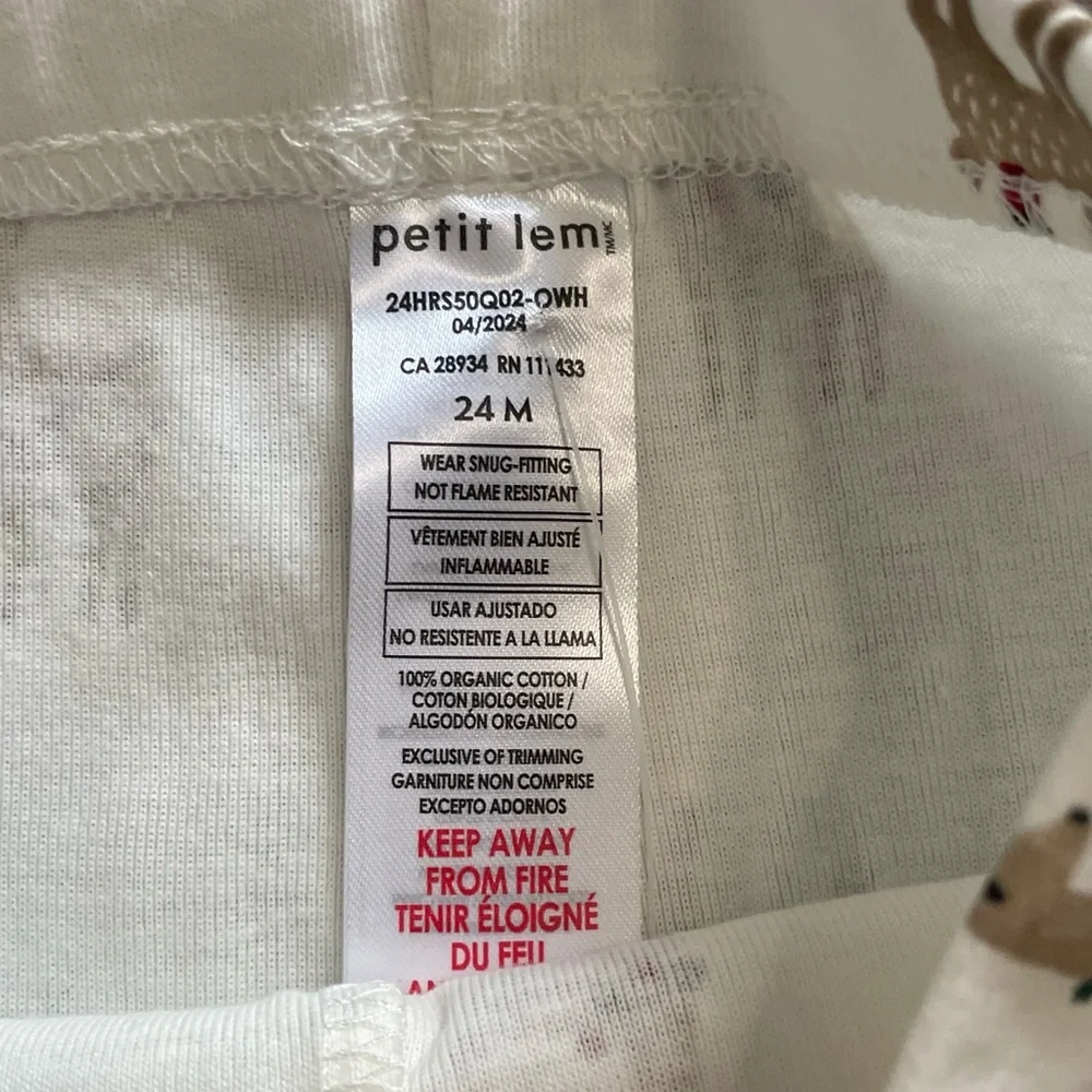 Petit Lem Reindeer Print Holiday Pajama Set NWT